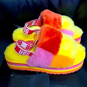 Ugg Disco checker slide platform